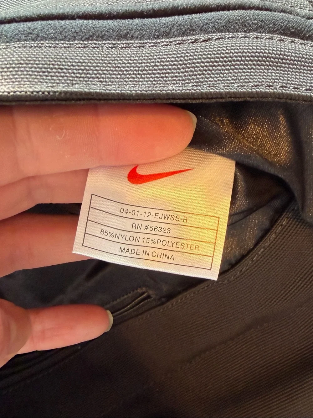 Nike Black Canvas Messenger Bag with Tan Straps